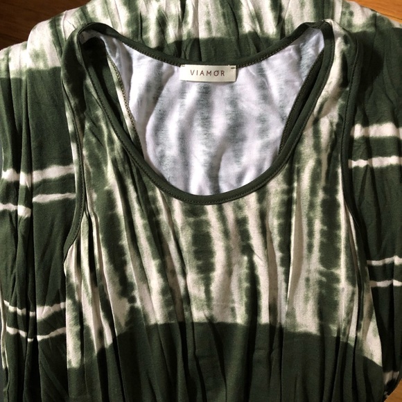 NWT / Forest Green Gypsy Tie Dye Jersey Maxi Dress - Picture 7 of 7